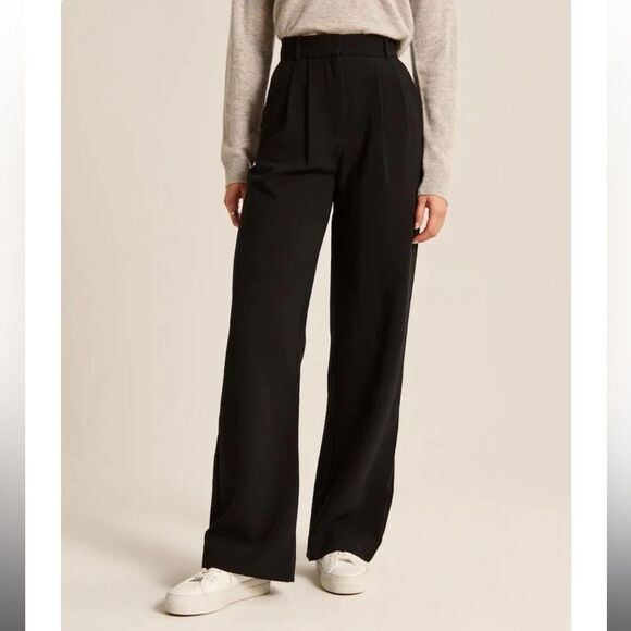 Daisy Grace Pants - Black Wide-Leg Tailored Pants